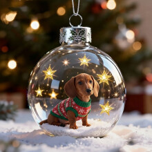 Dog Breed Christmas Snow Globe Ornament Glass
