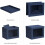 Stackable Storage Bins with Lids, Foldable Closet Boxes, Wardrobe Organizer with Window, 6-Pack Navy Blue 7
