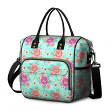 Borsa termica per il pranzo da donna con stampa floreale, 11 litri