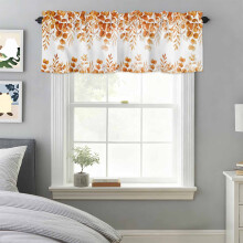 Orange Eucalyptus Watercolour Valance 42x12in Rod Pocket