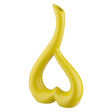 Yellow Heart-Shaped Ceramic Vase
