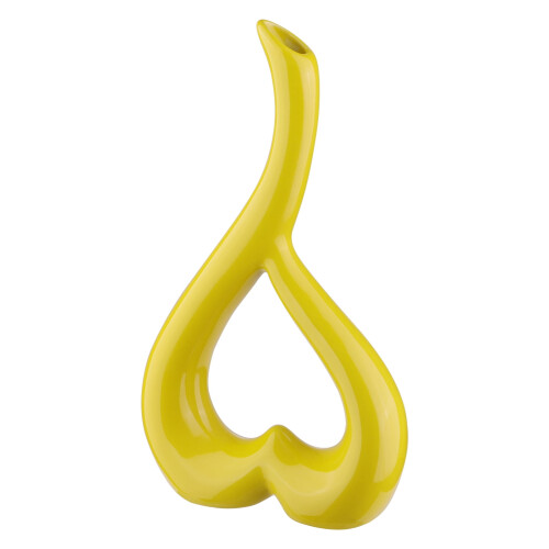 Yellow Heart-Shaped Ceramic Vase