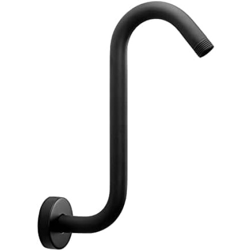 Braț de duș în formă de S, 25 cm, negru mat