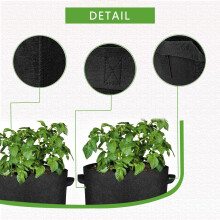 5-Gallon Breathable Grow Bags 5-Pack, Foldable Fabric Planters for Outdoor Plants
