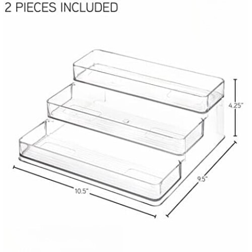 3-Tier Clear Spice Rack Organizer, Set of 2