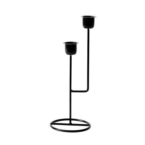 Vintage Iron 2-Candle Holder – Black or Gold 1