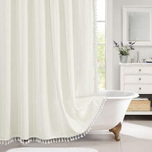 Sage Green Boho Farmhouse Shower Curtain 72x78 in