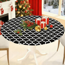 Round Elastic Tablecloth 18-24in, Vinyl & Flannel