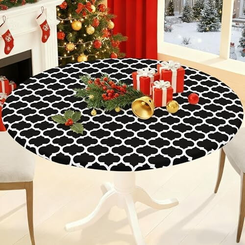 Round Elastic Tablecloth 18-24in, Vinyl & Flannel