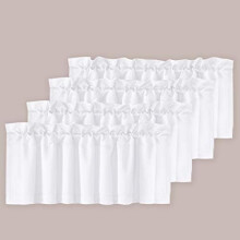 White Thermal Valances 52x18in 4-Pack Rod Pocket