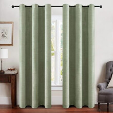 Faux Linen Blackout Curtains 52x84 in (2 Panels)