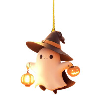 Halloween Ghost Ornament, 2D Acrylic Hanging Decor, 1 Pack