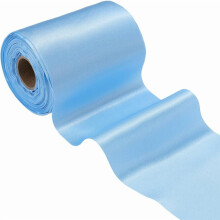 22 yards (ca. 8,7 meter) lichtblauw satijnen lint, extra breed dubbelzijdig polyester, bulkverpakking voor knutselen, naaien, decoratie en