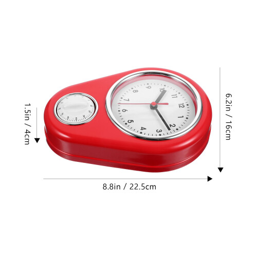 Red Plastic Kitchen Timer with Wall-Mount Design 1