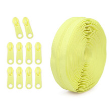 Juego de cremalleras de nailon en espiral de 10 yardas con 10 deslizadores.