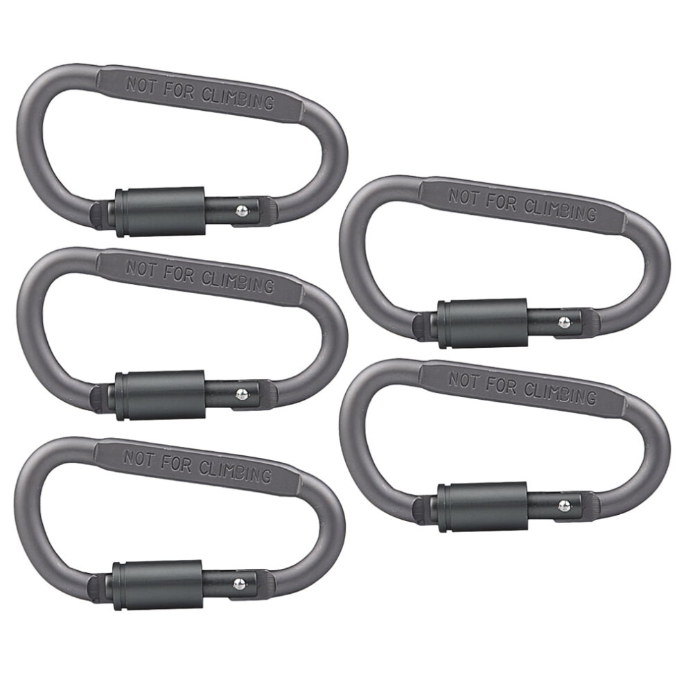 D-Shaped Carabiner Aluminum Screw-Lock 5 Pcs 928028837111