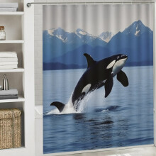 Abstract Mountain Shower Curtain – Waterproof Polyester,