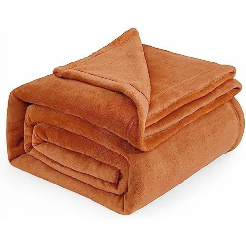 Couverture polaire GentleSoft, format queen, couleur mangue, 280 g/m²