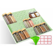 Verstelbare kruidenlade-organizer met 3 lagen, 2 stuks, groen
