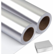Mattes Metallic-Geschenkpapier, 2 Rollen, 44,5 cm x 10 m
