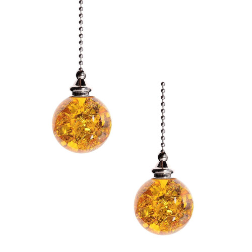 Crystal ceiling fan pull chains gold finish 2 pcs 21 inch