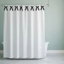 Black Bow Shower Curtain Hooks – 12-Piece Set