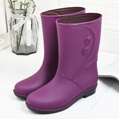 Botas de chuva impermeáveis femininas de cano curto e cano largo (1 par) 1