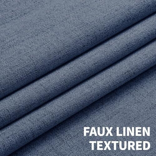 Faux Linen Blackout Thermal Curtains 2 Panels 52x96 in 2