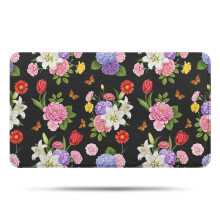 Tapete de banheiro floral antiderrapante em microfibra, 43 x 76 cm (17 x 30 polegadas)