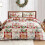 Christmas Quilt King Size Reversible Red Reindeer Wreath 1 1