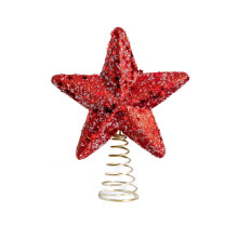 Plastic Christmas Tree Topper Star Red Gold White