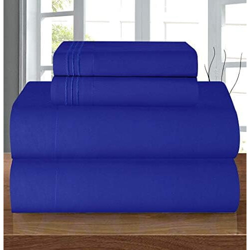 Microfiber Full Sheet Set 4-Piece Royal Blue