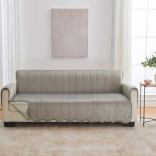 Quilted Sofa Cover for 3-Seater, Microfiber, Machine