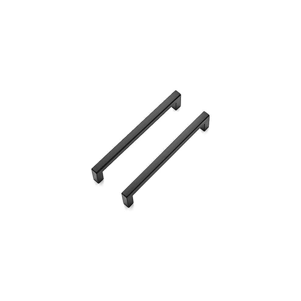 5-Pack 5" Hole-Center Matte Black Square Cabinet Pulls, Compatible With Standard Cabinets 9130661853460