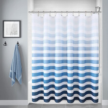 Striped Geometric Ombre Polyester Shower Curtain 72x72 in