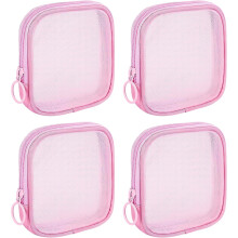Mini nylon mesh tasjes voor cosmetica en toiletartikelen (4 stuks)