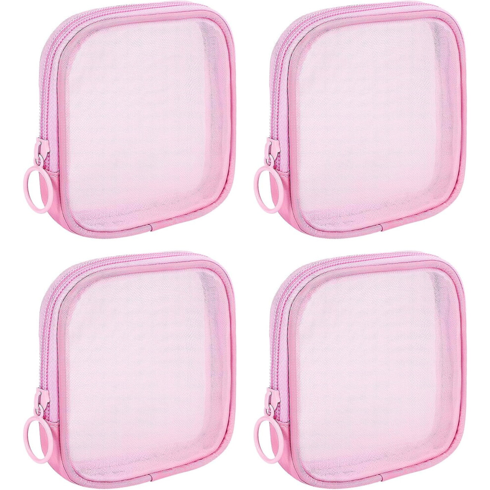 Mini nylon mesh pouches cosmetic toiletry 4-pack