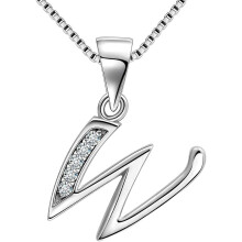 925 Sterling Silver Initial Pendant Necklace 18 inch