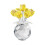 Crystal Blue Rose Ornament in Glass Vase 1