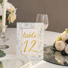 25 Sage Green Double-Sided Table Numbers 7 in