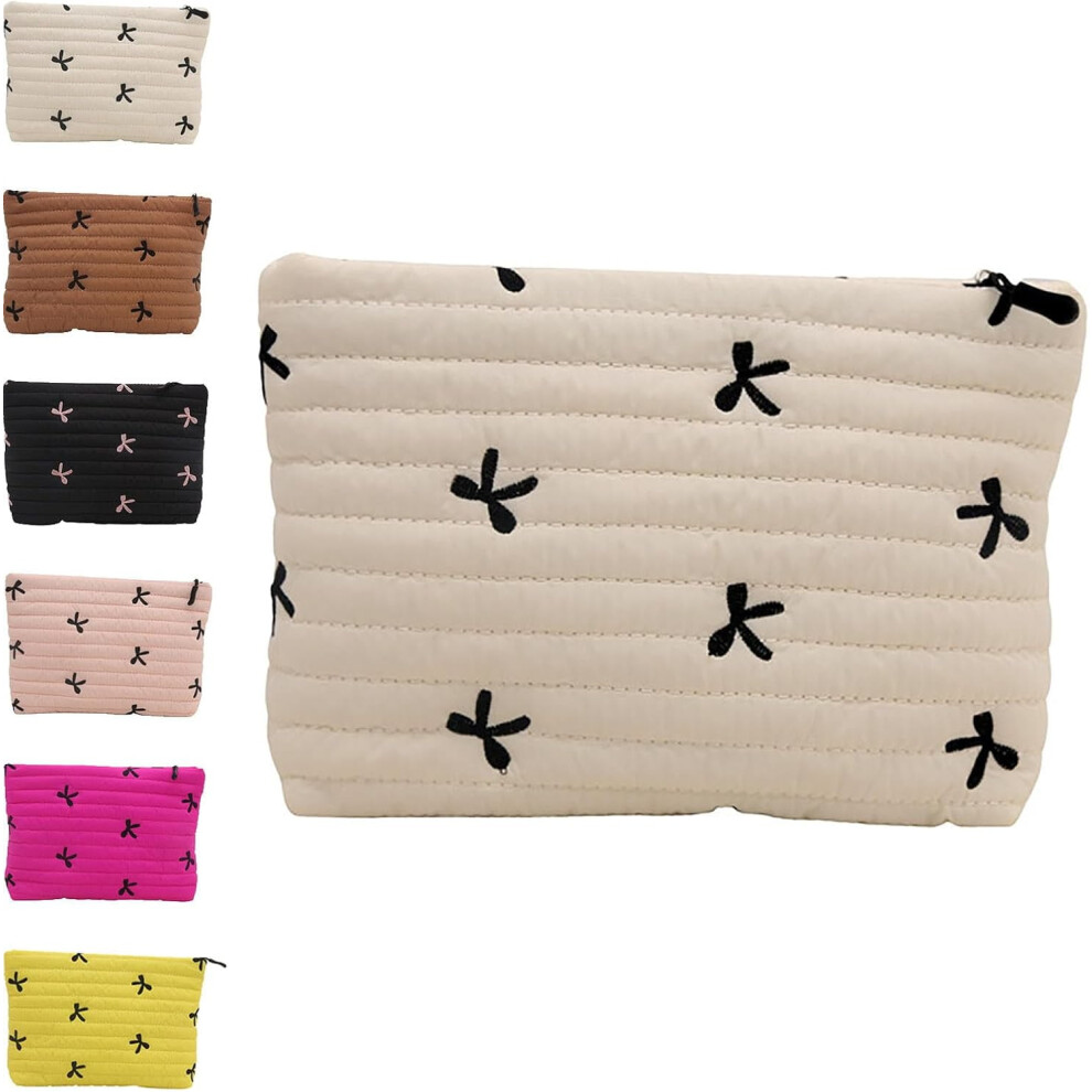 Black/White/Green Quilted Nylon Clutch Bag Â Large Capacity, 10.1 X 2.17 X
