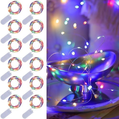 24 Pack Cool White Fairy Lights 7ft 20-LED Battery Operated