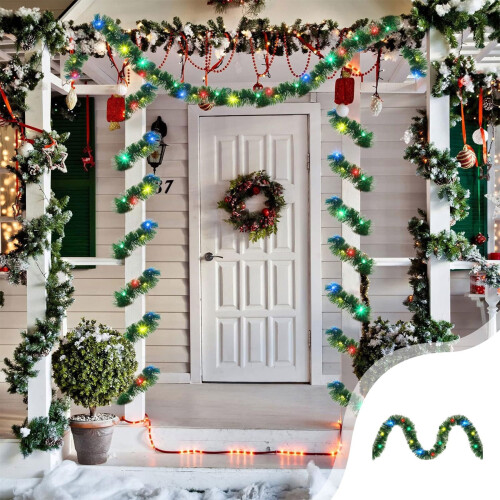 Christmas Rattan Light Strip 500cm Green