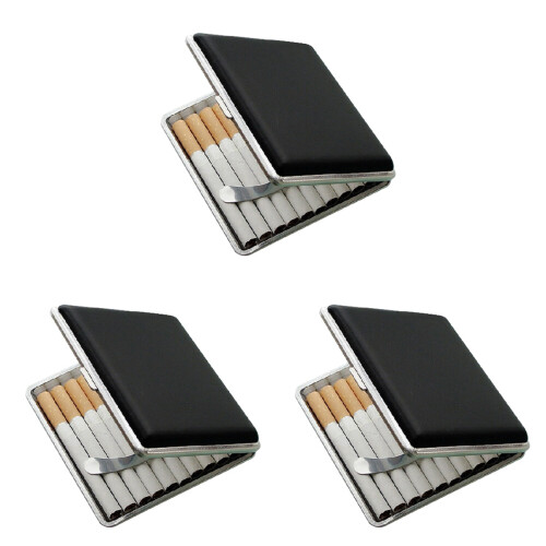 3Pièces Boîtier De Rangement Cigarettes Noir Robuste Mode 1