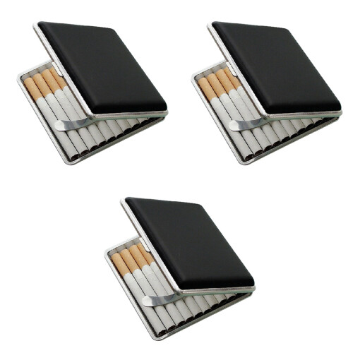 3Pièces Boîtier De Rangement Cigarettes Noir Robuste Mode 2