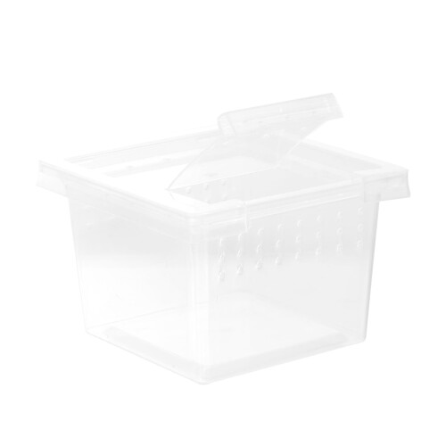 Transparent plastlåda för reptiler med ventilation