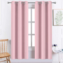 Pink Blackout Curtains with Grommets, 52"W x 84"L, 2 Panels