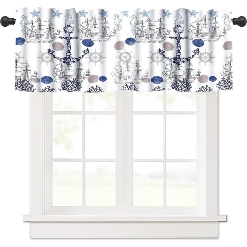 Mid-Century Valance Curtain Polyester 54x18in 1 Panel