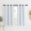 Blackout Curtains with Silver Grommets, Grey-White, 2 1