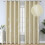 Blackout Curtains Silver Palm Design Beige 52x96 in 2 Pack 1
